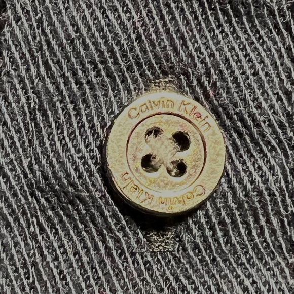 Calvin Klein Navy Blue Button Down Mens Casual Cotton Long Sleeve Shirt Top L - Picture 11 of 16